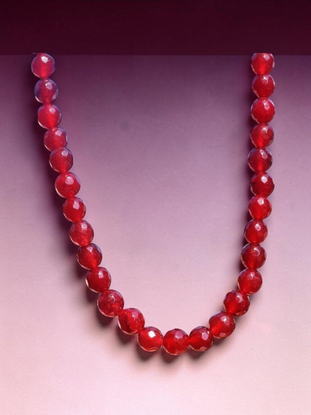 Red Onyx 194.00 Carats Beaded Necklace